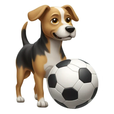 Dog playing soccer sticker