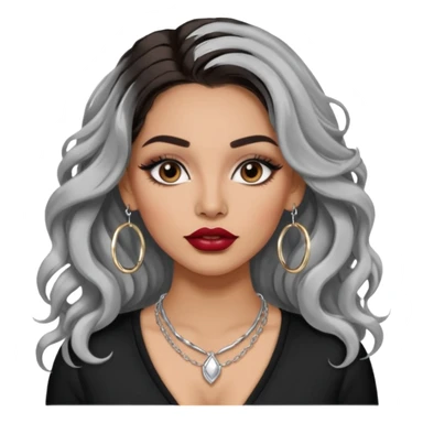 Latina makyaj olsun, düz fiyatlar, halka küpeler büyük gümüş renginde olsun, kolye taksın gümüş renginde. Günümğzdeki latina girl ler gibi olsun saçı uzun olsun. crop olmasın baddy giyisin. makyaj bol olsun, dudak kalemi dudağını dolgun yapsın, kirpiği olsun, saçı kaparık olmasın sticker