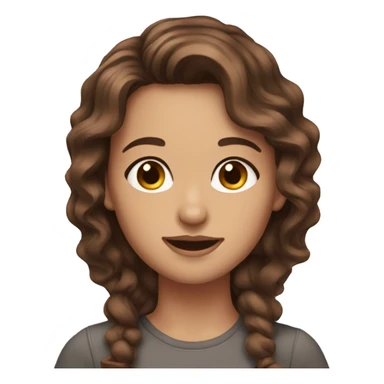Brown hair brown eyes wavy hair girl sticker