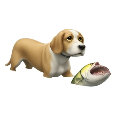 chien qui mange une pêche  sticker