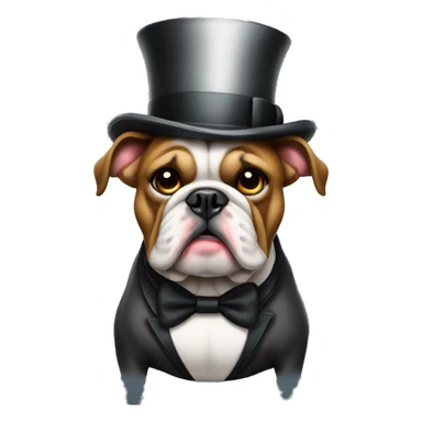 bulldog in a tophat sticker
