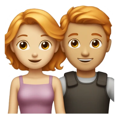 Redhead Girl and blondhead Boy  sticker