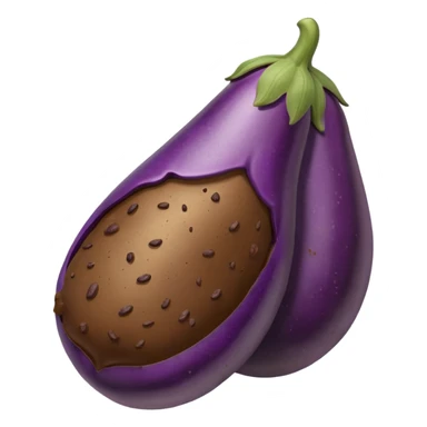 poop holding eggplant sticker