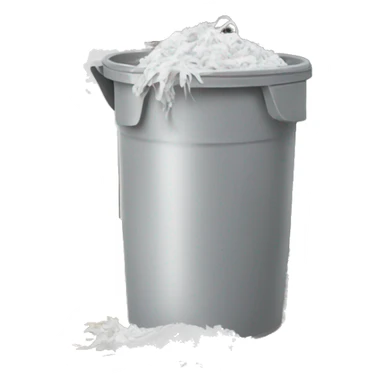White doodle digging in kitchen garbage  can sticker