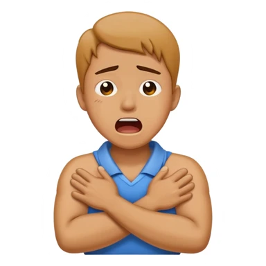 crossing arms holding neck crying and screaming person sticker