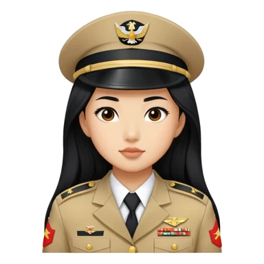Asian girl with long black hair in the U.S. Marine Corps sticker