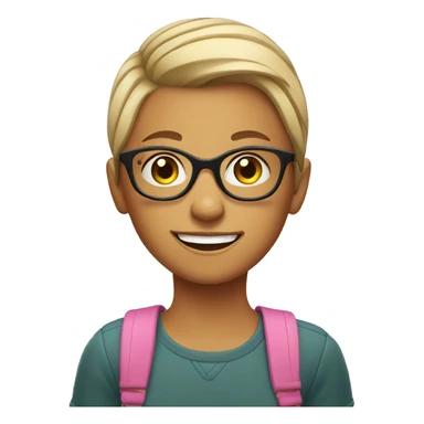 smiling girl with undercut and glasses indoors sticker