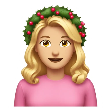 pink wreaths of holly sticker