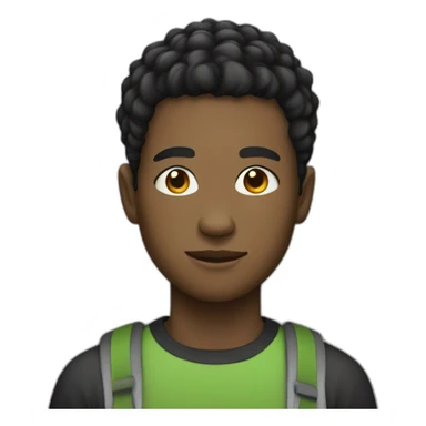 black male teen with short hair sticker
