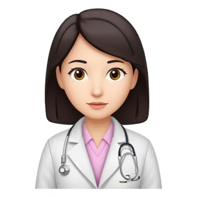 gastroenterologist with dark hair and brown eyes, light pink theme, variation 3 sticker