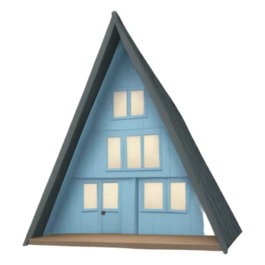 Light blue a-frame cabin sticker