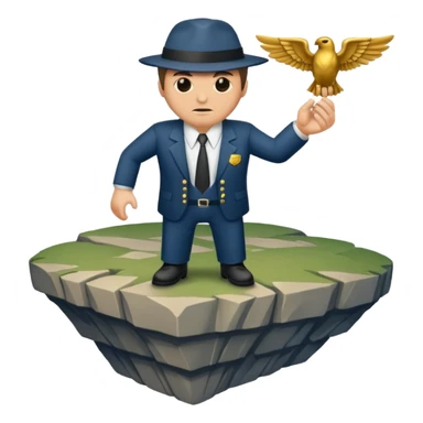 a mafiosi snitch bound up and held over a cliff sticker