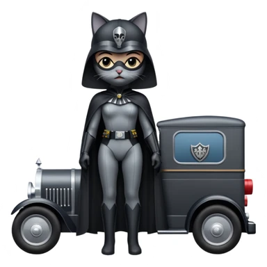 Ornate but stealth 1918 Darth Vader Cat Woman Rolls Royce Grumman mail truck sticker