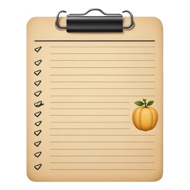 grocery list with beige tones, and black writing sticker