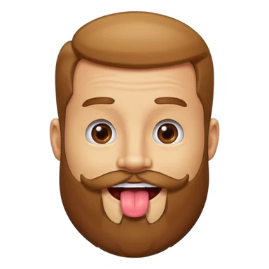 Man with beard sticking tongue out sticker
