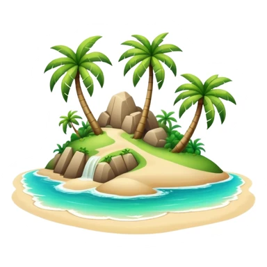 tropical island with palm trees sticker