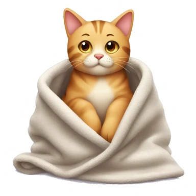 cozy warm cat with blanket sticker