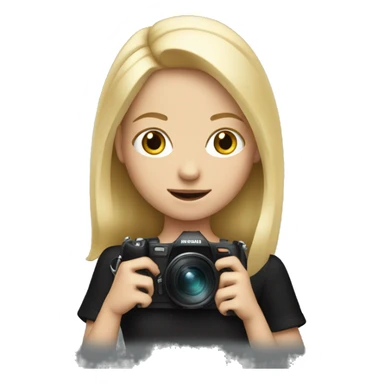 Blonde girl wearing black and holding a camera  sticker