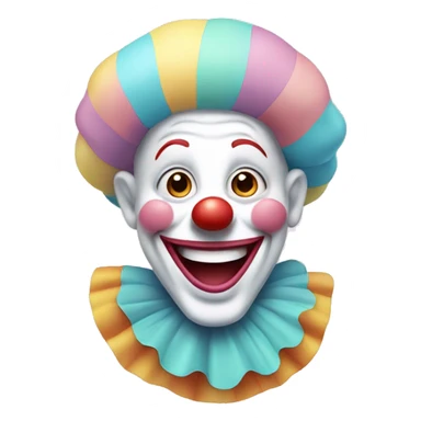 Cheerful clown in pastel colors. sticker