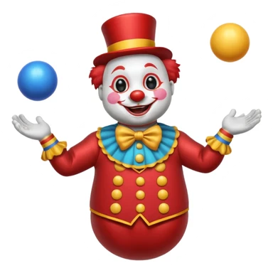 a Circus clown cute seal juggling two metal ball sticker