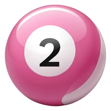pink billiard ball with the number 23 inside a white circle sticker