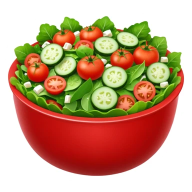 salad in red bowl sticker