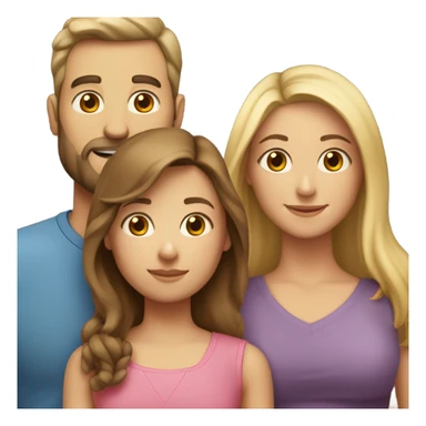 Puerto rican beard short brown hair  husband with blond long hair wife and brown long hair daughter Family  sticker