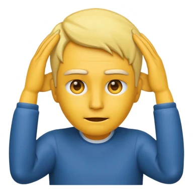 emoji face putting his hands on his ears in a sigma way, confident, stoic, no text sticker