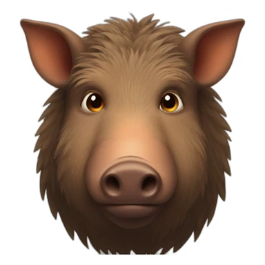 brown boar with two orange lines in each cheek sticker