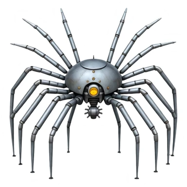 Eight Legged mechanical walking machine made of steel sticker