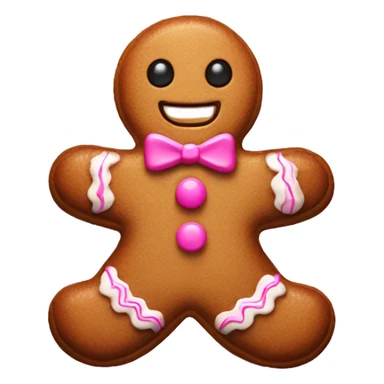 Gingerbread man with pink decorations  sticker