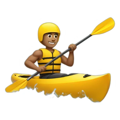 Strong man kayaking on water sticker