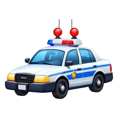 Police Car without messed texture, red and blue lights sticker