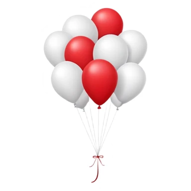 features a large group of white balloons arranged in a neat, grid-like formation. Among them, a single red balloon stands out prominently in the center. The red balloon is slightly elevated compared to the others, drawing immediate attention due to the stark color contrast against the uniform white balloons and the minimal, light-toned background. sticker