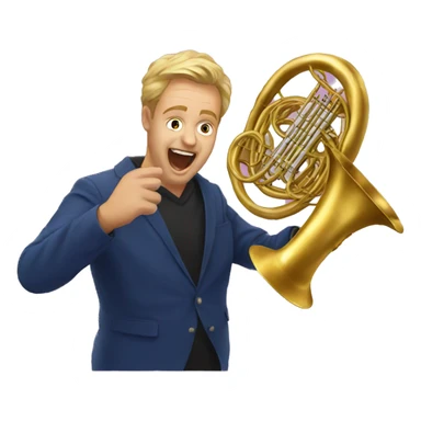 French horn rave sticker