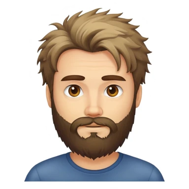 Man with beard and messy hair sticker