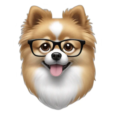 Black and white Pomeranian wearing glasses sticker
