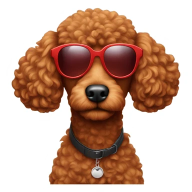Red Poodle wearing sunglasses  sticker