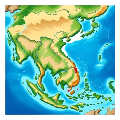 vietnam map sticker