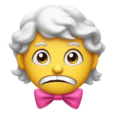 Mad face with a pink bow sticker