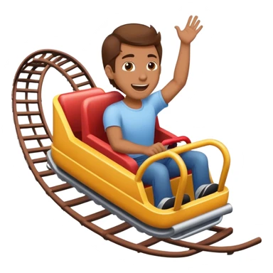 Man with brown hair riding a roller coaster  sticker