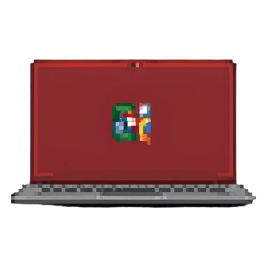 a red laptop having a logo that says cmv on the back of it sticker