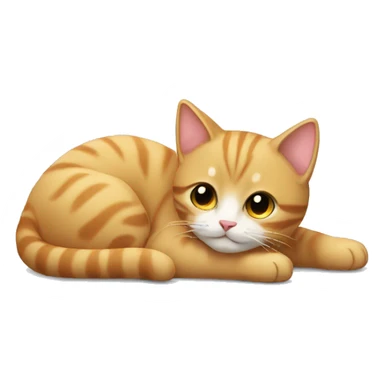 Cute little cat laying down  sticker