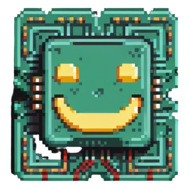 AI chip with a smiling face sticker