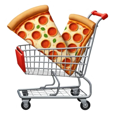 carrello della spesa con pizza oppure vuoto sticker