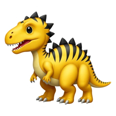 Dinosaurio amarillo con rayas negras sticker