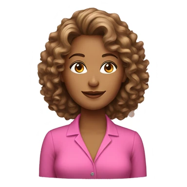 Woman Real estate agent pink shirt curly hair sticker