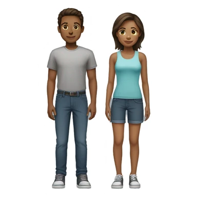 a 5’4 ft girl with a 6’4 ft boy  sticker