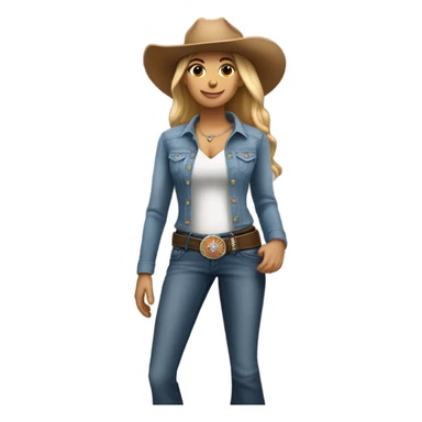 Light skin cow girl  sticker
