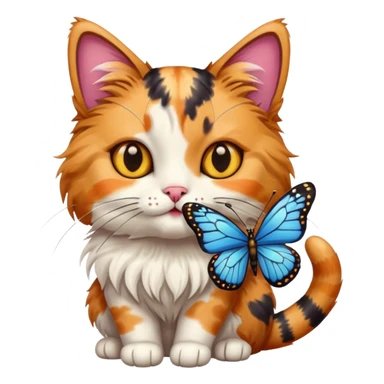 Cat with butterfly  sticker